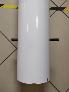 Słupek parkingowy blokujący U-12c | metalowy, 120(80) cm, do wkopania, drogowy, biało-czerwony